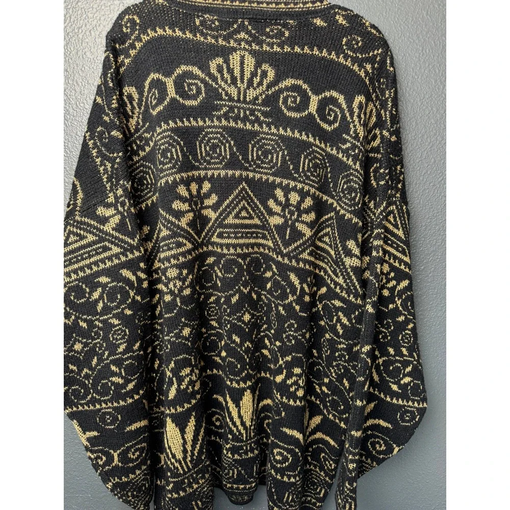 Vintage TR Bentley Woman Black & Gold‎ Lurex Oversized Sweater Size 22W/24